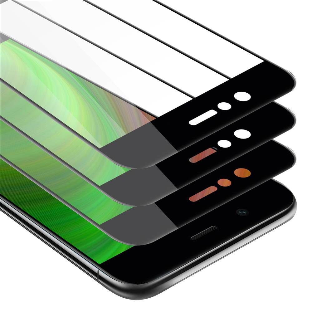 Cadorabo 3x Vollbild Panzer Folie für Huawei NOVA 2 Schutzfolie in Schwarz Tempered Display-Schutzglas