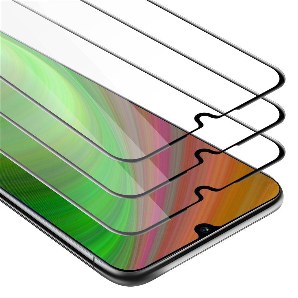 Cadorabo 3x Vollbild Panzer Folie für Huawei NOVA 5 / NOVA 5 pro Schutzfolie in Schwarz Tempered Display-Schutzglas
