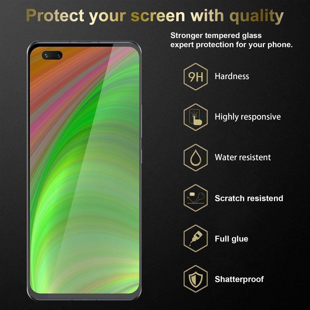 Cadorabo 3x Vollbild Panzer Folie für Huawei Nova 7 pro 5G Schutzfolie in Weiß Tempered Display-Schutzglas