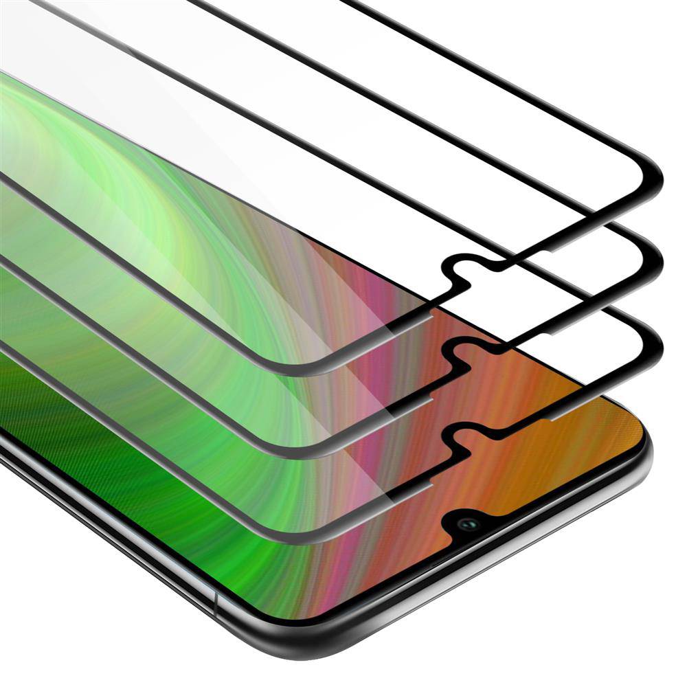 Cadorabo 3x Vollbild Panzer Folie für Huawei P30 LITE Schutzfolie in Schwarz Tempered Display-Schutzglas