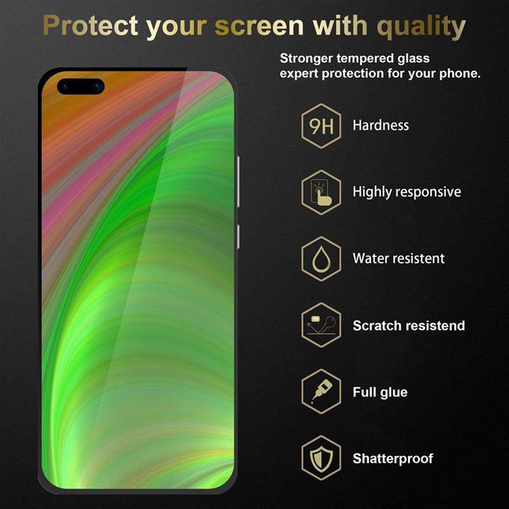 Cadorabo 3x Vollbild Panzer Folie für Huawei P40 pro + Schutzfolie in Weiß Tempered Display-Schutzglas