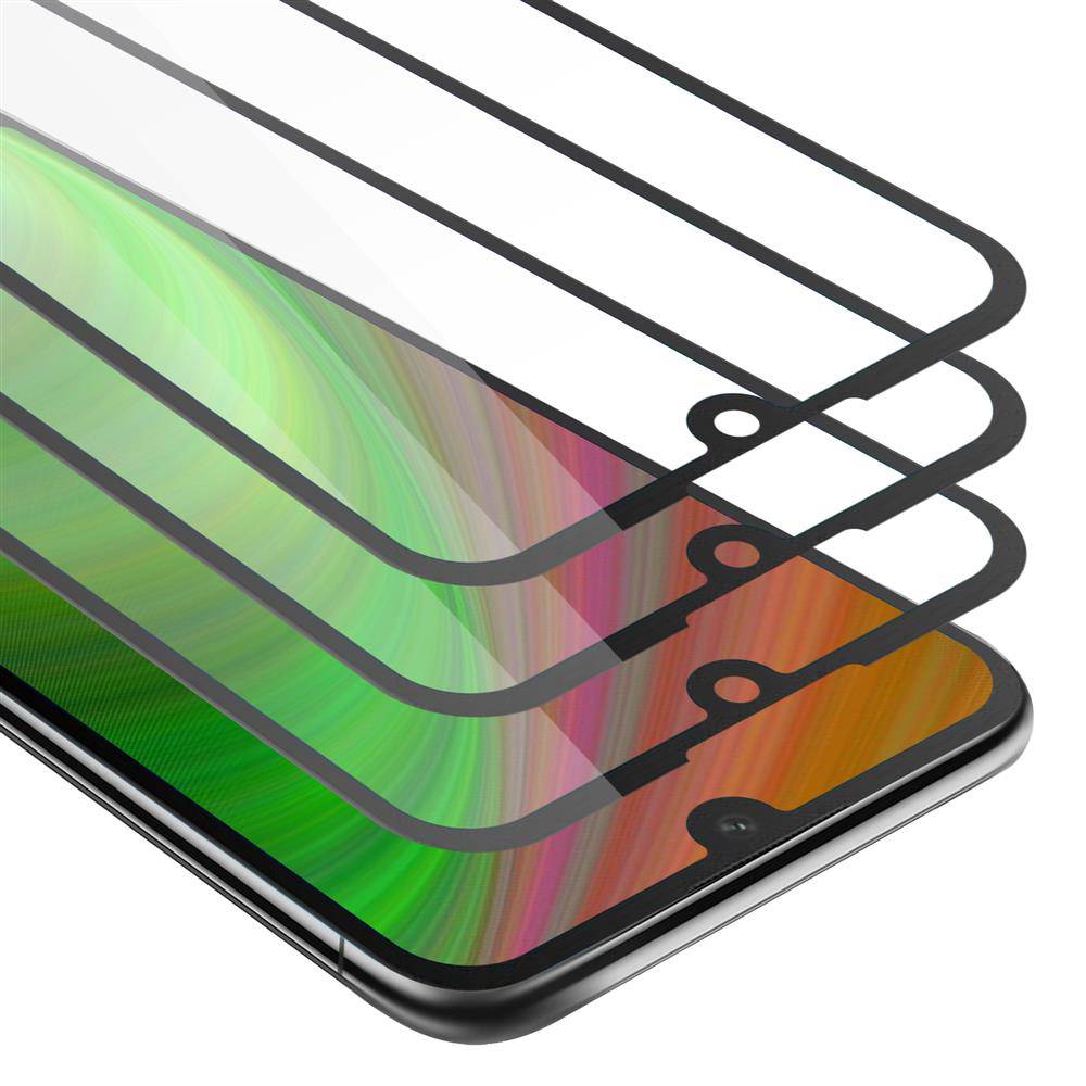 Cadorabo 3x Vollbild Panzer Folie für Huawei Y5 2019 Schutzfolie in Schwarz Tempered Display-Schutzglas