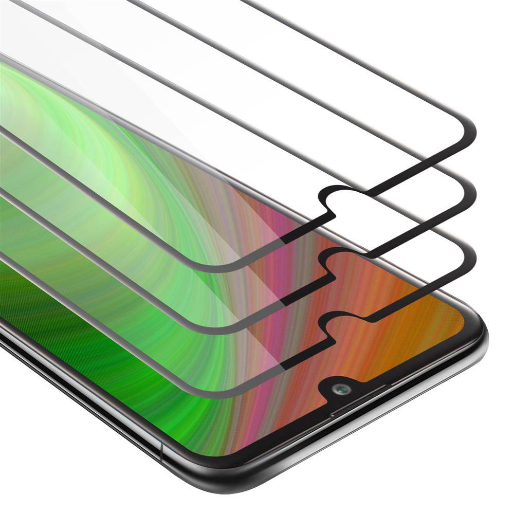 Cadorabo 3x Vollbild Panzer Folie für LG K50 Schutzfolie in Schwarz Tempered Display-Schutzglas