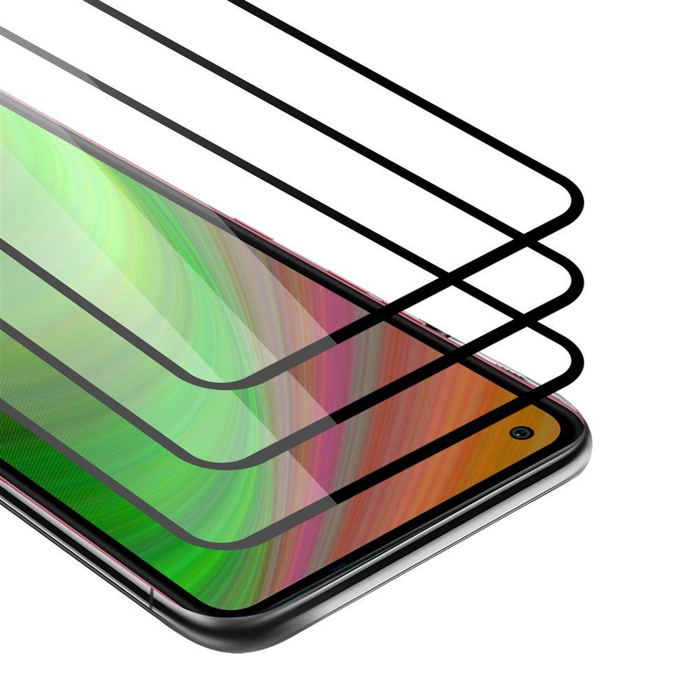 Cadorabo 3x Vollbild Panzer Folie für LG K51s Schutzfolie in Weiß Tempered Display-Schutzglas