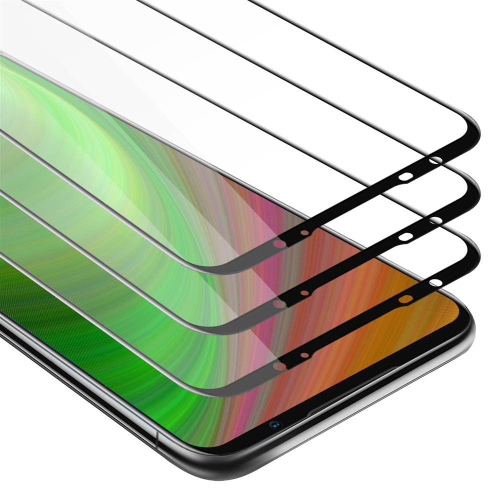 Cadorabo 3x Vollbild Panzer Folie für MEIZU 16s Schutzfolie in Schwarz Tempered Display-Schutzglas