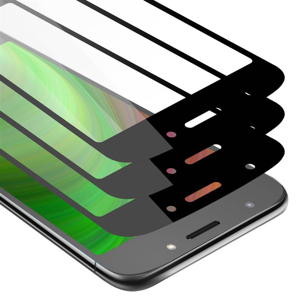 Cadorabo 3x Vollbild Panzer Folie für Motorola MOTO E5 Schutzfolie in Schwarz Tempered Display-Schutzglas