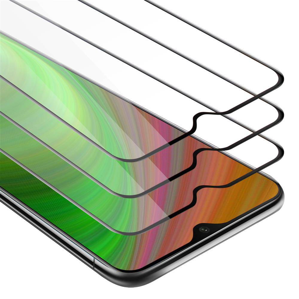 Cadorabo 3x Vollbild Panzer Folie für OnePlus 6T Schutzfolie in Schwarz Tempered Display-Schutzglas