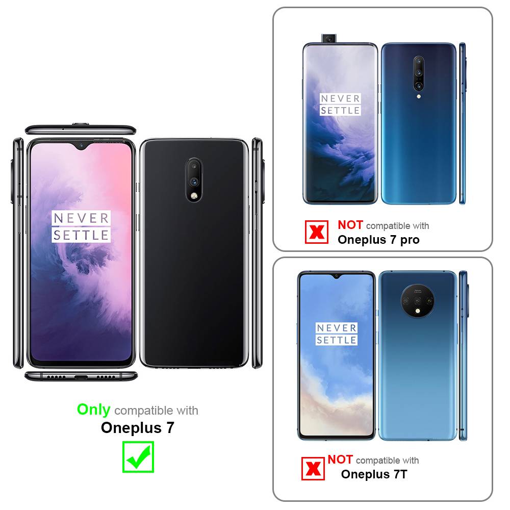 Cadorabo 3x Vollbild Panzer Folie für OnePlus 7 Schutzfolie in Schwarz Tempered Display-Schutzglas