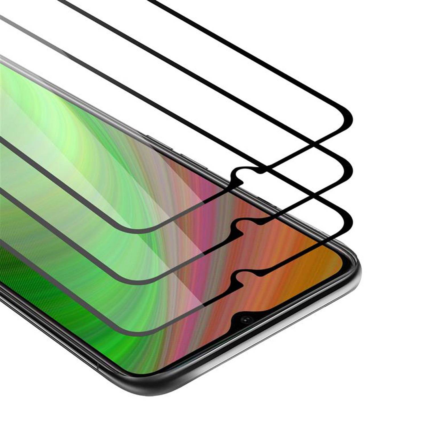 Cadorabo 3x Vollbild Panzer Folie für Oppo A12 Schutzfolie in Weiß Tempered Display-Schutzglas