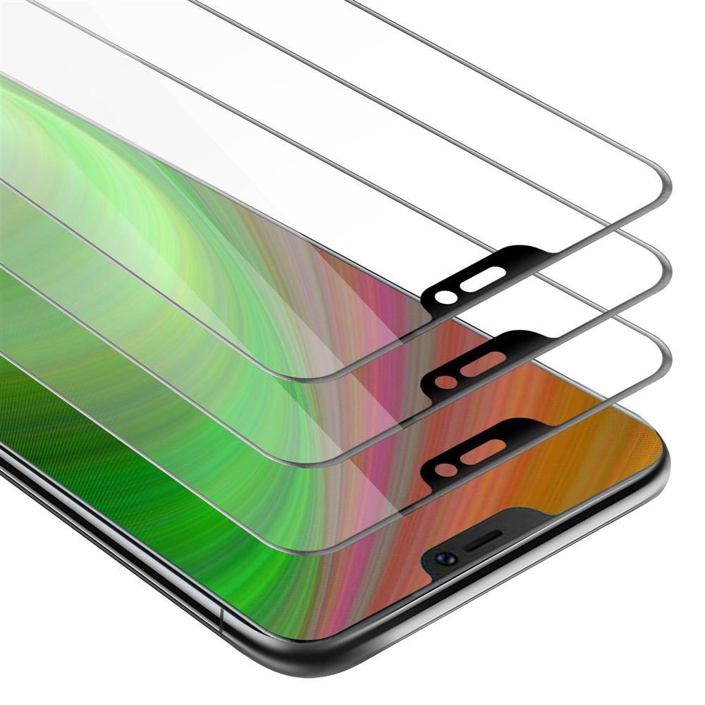 Cadorabo 3x Vollbild Panzer Folie für Vivo V9 Schutzfolie in Schwarz Tempered Display-Schutzglas