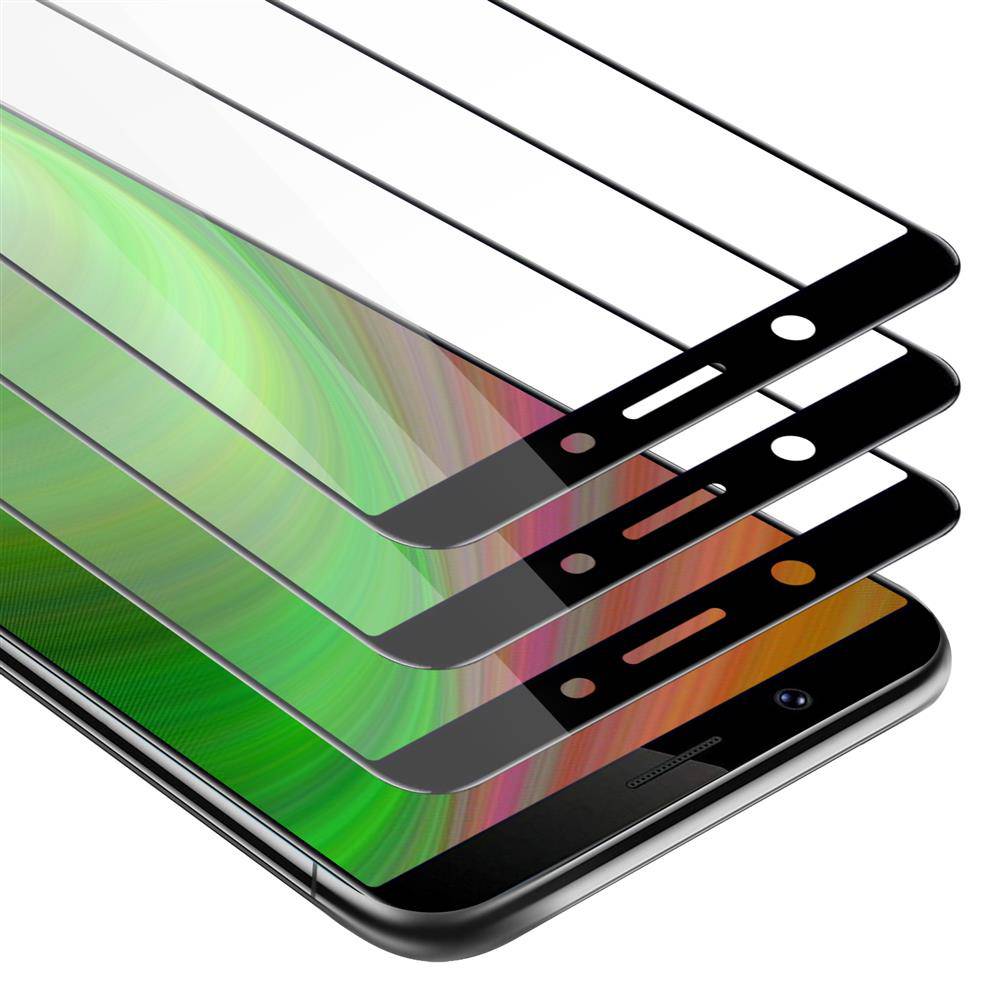 Cadorabo 3x Vollbild Panzer Folie für Vivo Y71 Schutzfolie in Schwarz Tempered Display-Schutzglas