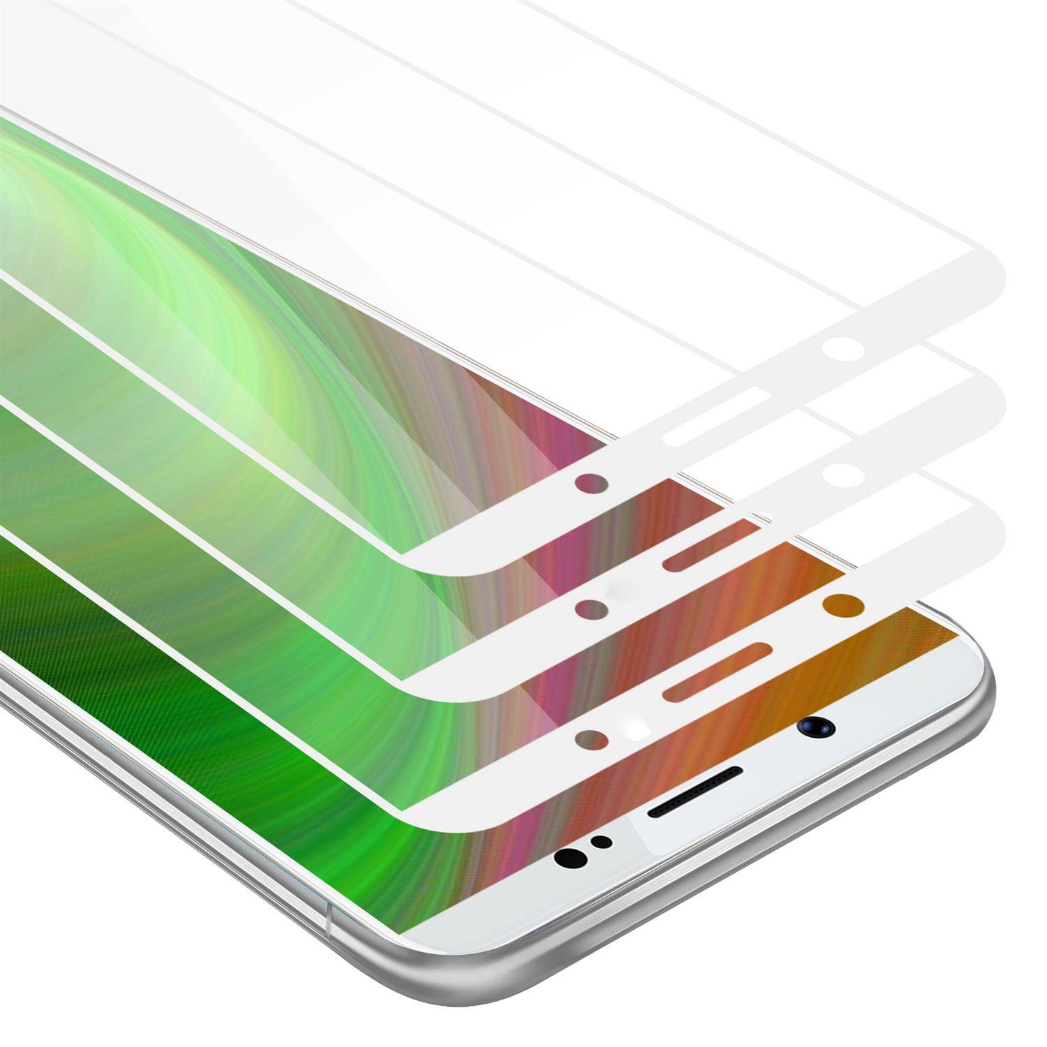 Cadorabo 3x Vollbild Panzer Folie für Vivo Y71 Schutzfolie in Schwarz Tempered Display-Schutzglas