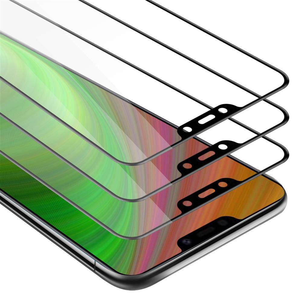 Cadorabo 3x Vollbild Panzer Folie für Vivo Y81i Schutzfolie in Schwarz Tempered Display-Schutzglas