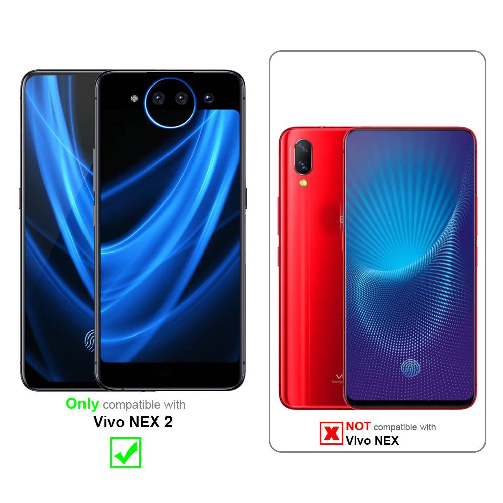 Cadorabo 3x Vollbild Panzer Folie für Vivo NEX 2 Schutzfolie in Schwarz Tempered Display-Schutzglas