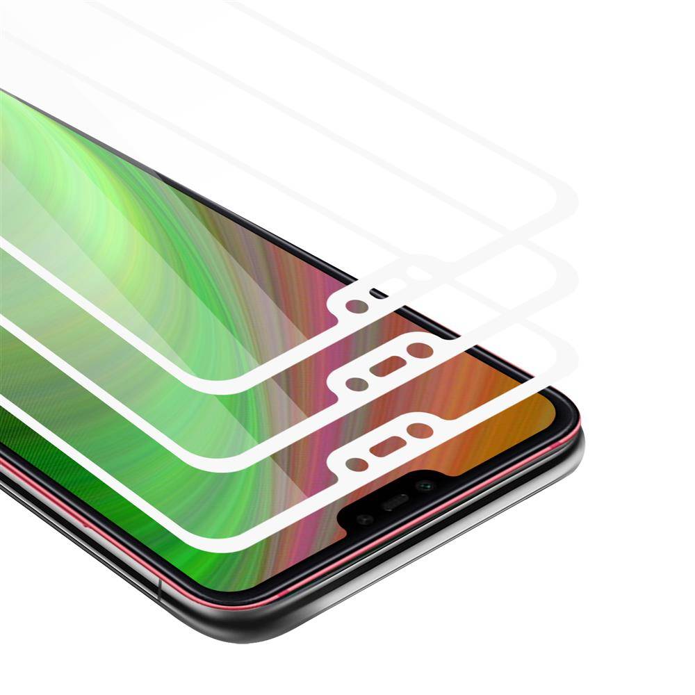 Cadorabo 3x Vollbild Panzer Folie für Xiaomi Mi 8 LITE Schutzfolie in Schwarz Tempered Display-Schutzglas