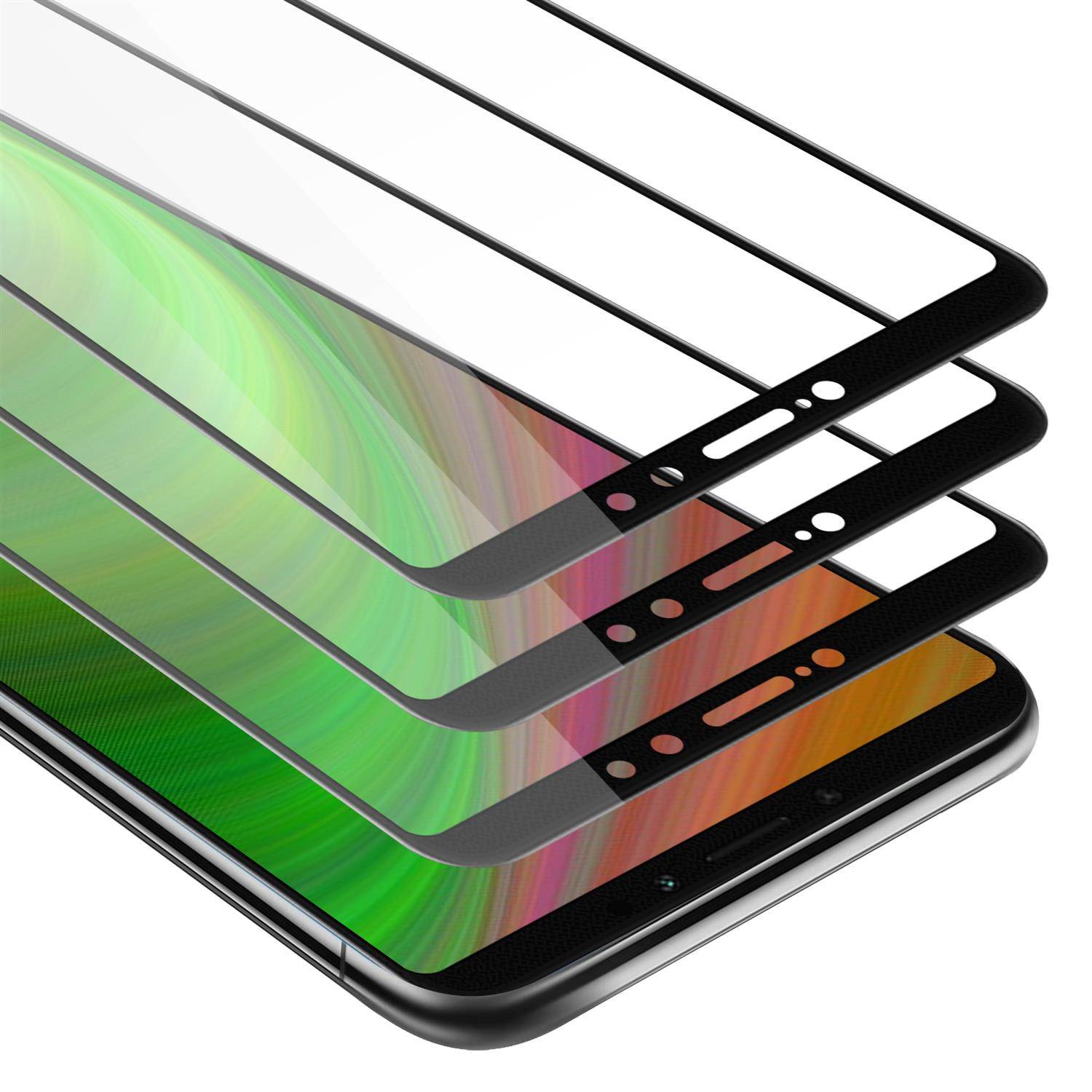 Cadorabo 3x Vollbild Panzer Folie für Xiaomi Mi MAX 2 Schutzfolie in Weiß Tempered Display-Schutzglas