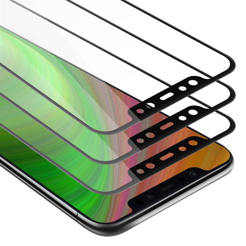 Cadorabo 3x Vollbild Panzer Folie für Xiaomi Pocophone F1 Schutzfolie in Schwarz Tempered Display-Schutzglas