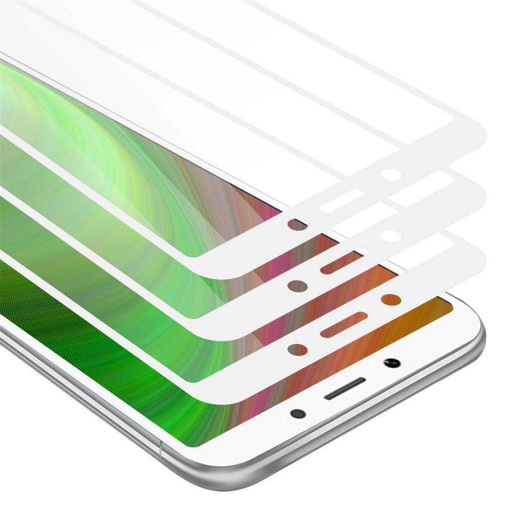 Cadorabo 3x Vollbild Panzer Folie für Xiaomi RedMi 6A Schutzfolie in Schwarz Tempered Display-Schutzglas