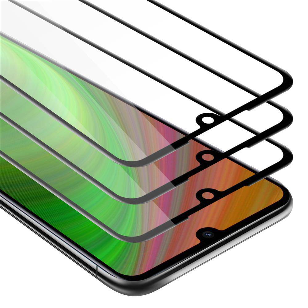 Cadorabo 3x Vollbild Panzer Folie für Xiaomi RedMi 7 Schutzfolie in Schwarz Tempered Display-Schutzglas