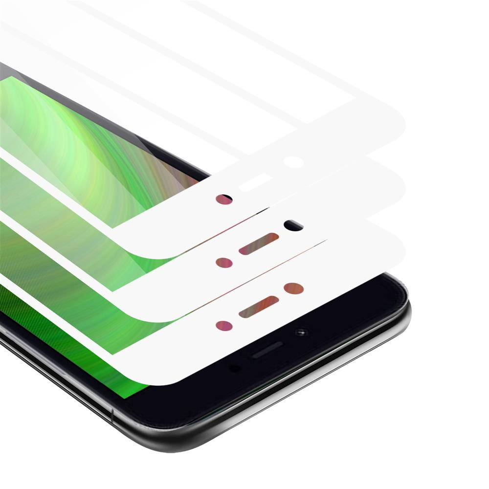 Cadorabo 3x Vollbild Panzer Folie für Xiaomi RedMi NOTE 5A Schutzfolie in Schwarz Tempered Display-Schutzglas