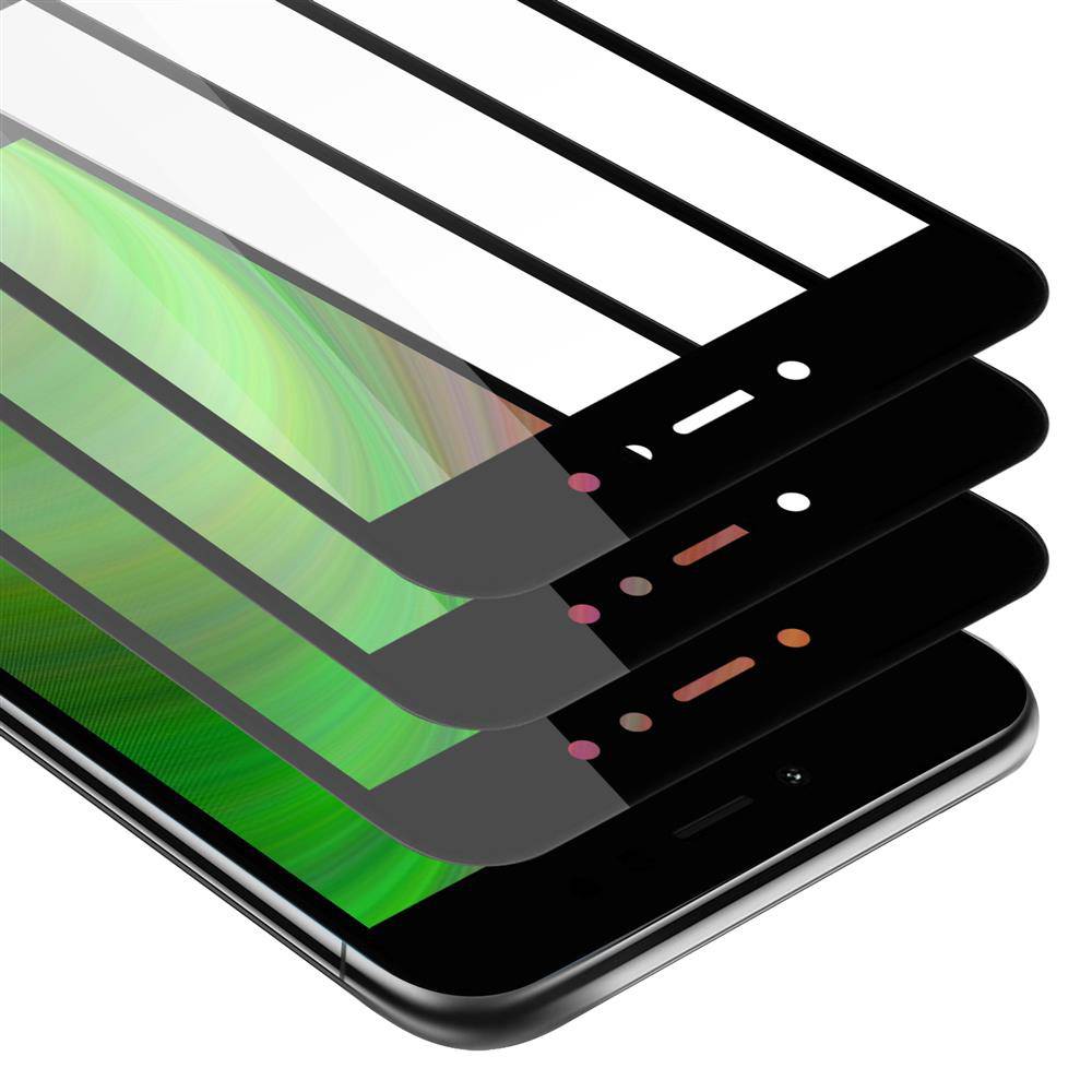 Cadorabo 3x Vollbild Panzer Folie für Xiaomi RedMi NOTE 5A PRIME Schutzfolie in Schwarz Tempered Display-Schutzglas