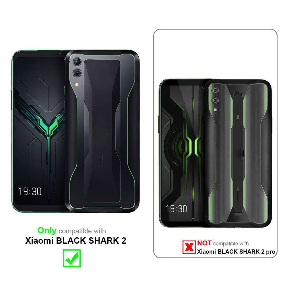 Cadorabo 3x Vollbild Panzer Folie für Xiaomi BLACK SHARK 2 Schutzfolie in Schwarz Tempered Display-Schutzglas