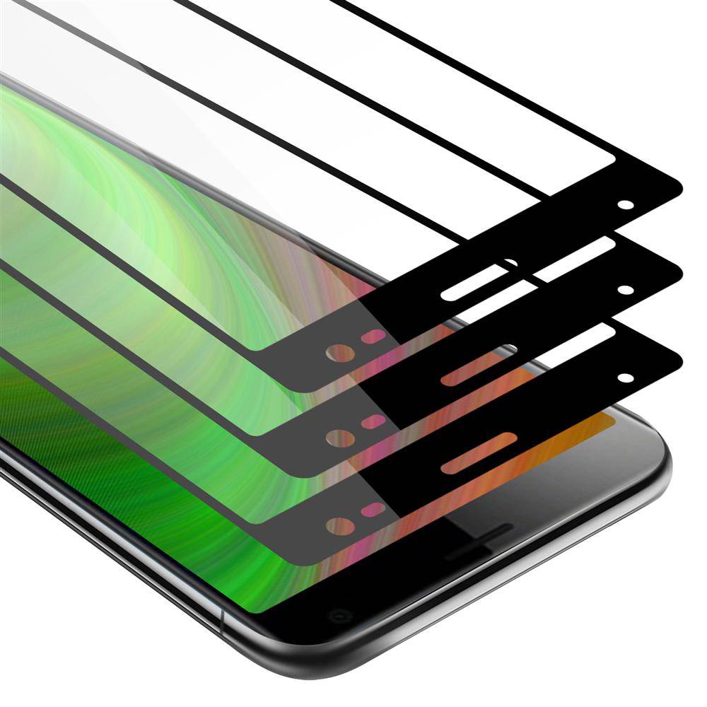 Cadorabo 3x Vollbild Panzer Folie für Sony Xperia 10 PLUS Schutzfolie in Schwarz Tempered Display-Schutzglas