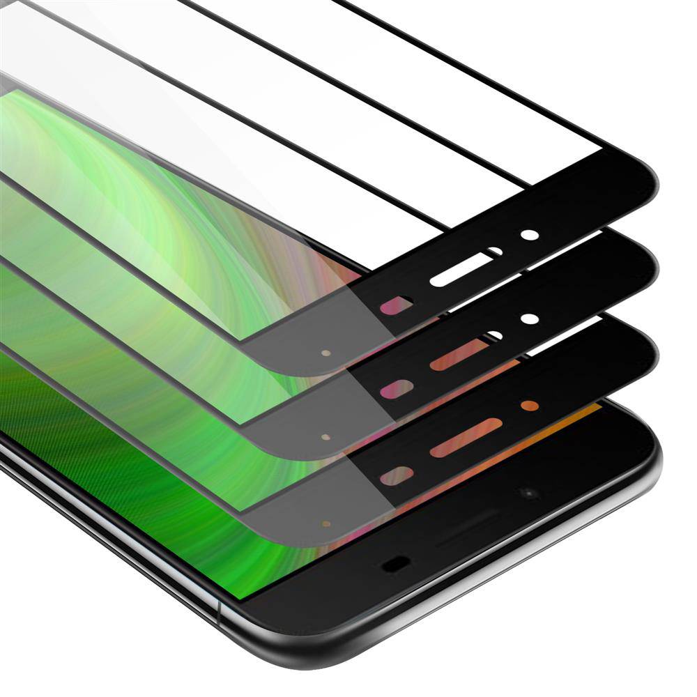 Cadorabo 3x Vollbild Panzer Folie für Asus ZenFone 3 MAX Schutzfolie in Schwarz Tempered Display-Schutzglas