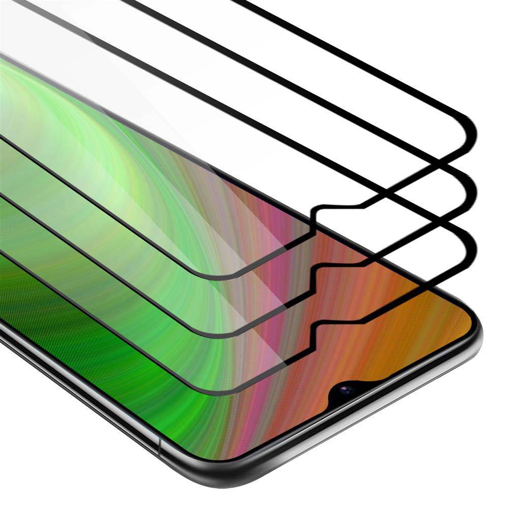 Cadorabo 3x Vollbild Panzer Folie für Samsung Galaxy M30s Schutzfolie in Schwarz Tempered Display-Schutzglas