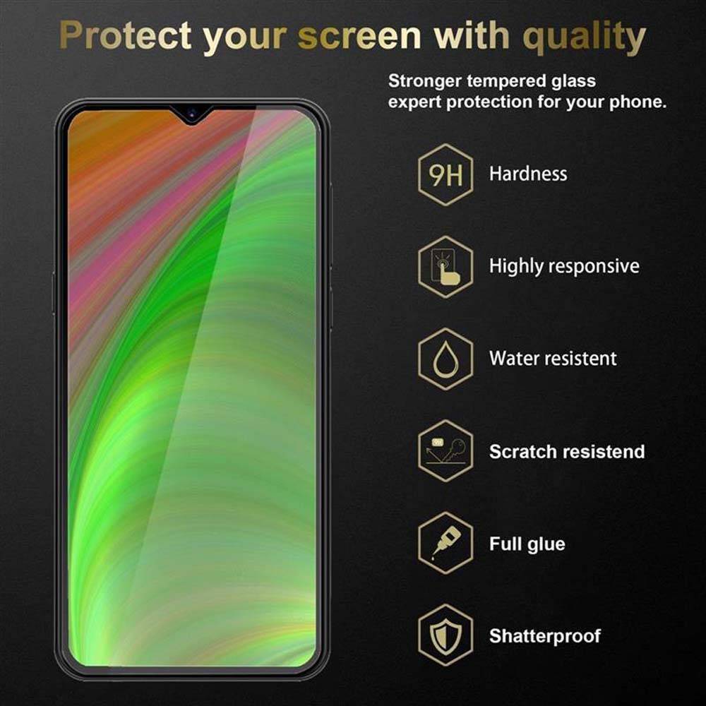 Cadorabo 3x Vollbild Panzer Folie für Samsung Galaxy M30s Schutzfolie in Schwarz Tempered Display-Schutzglas