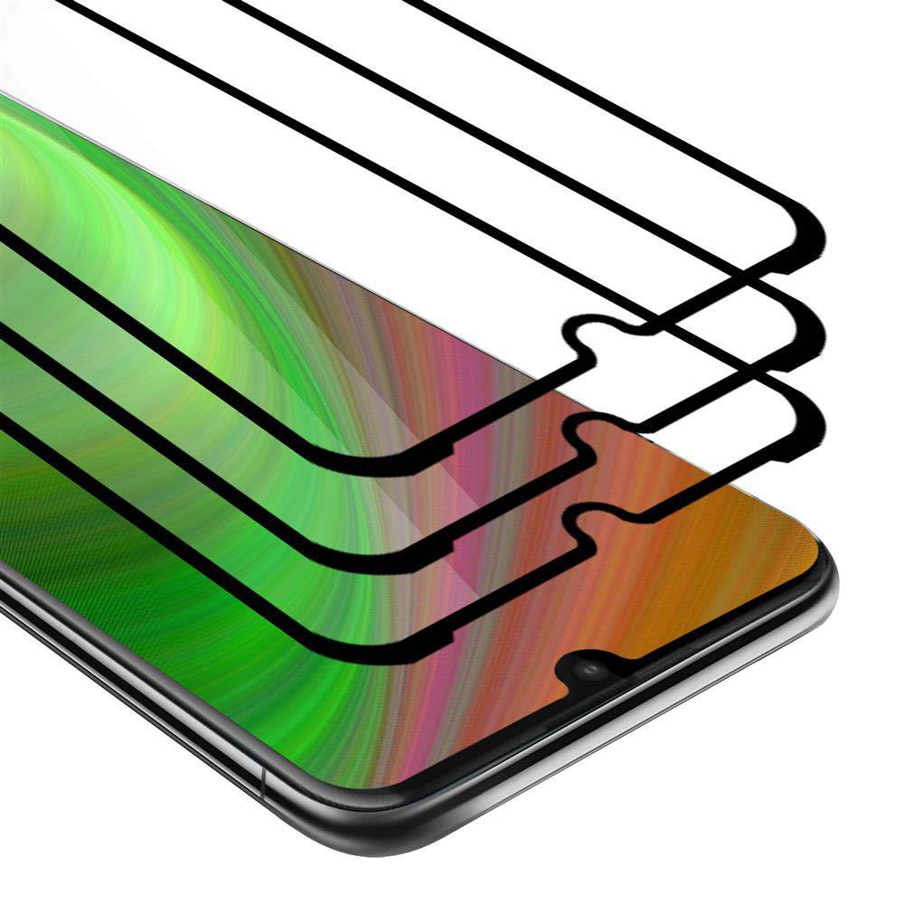 Cadorabo 3x Vollbild Panzer Folie für Motorola MOTO E6 PLUS Schutzfolie in Schwarz Tempered Display-Schutzglas