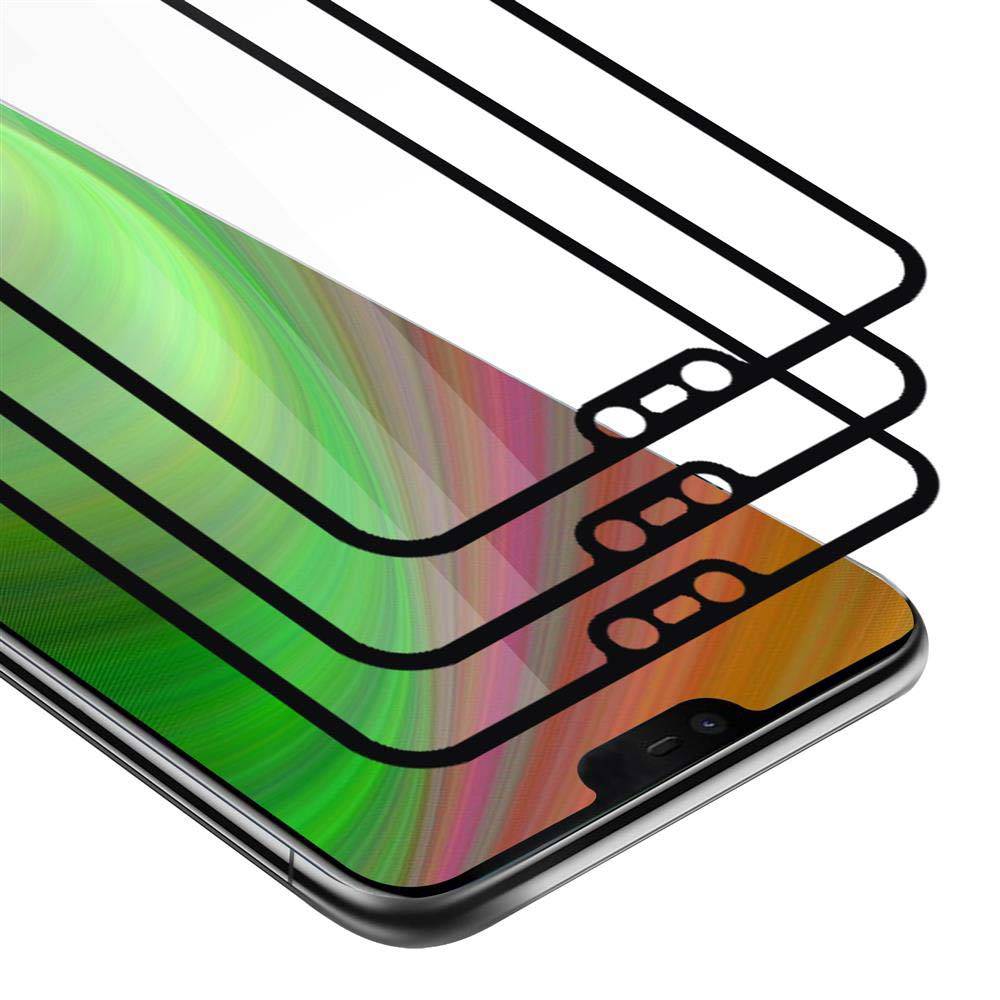 Cadorabo 3x Vollbild Panzer Folie für Nokia 7.1 2018 Schutzfolie in Schwarz Tempered Display-Schutzglas