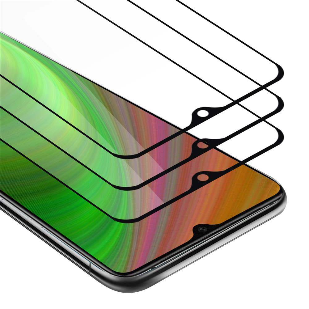 Cadorabo 3x Vollbild Panzer Folie für OnePlus 7T Schutzfolie in Schwarz Tempered Display-Schutzglas
