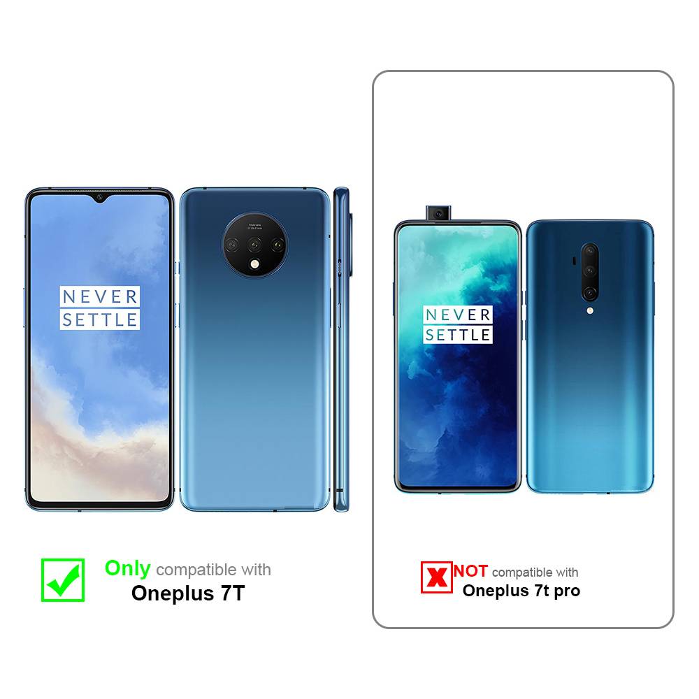 Cadorabo 3x Vollbild Panzer Folie für OnePlus 7T Schutzfolie in Schwarz Tempered Display-Schutzglas