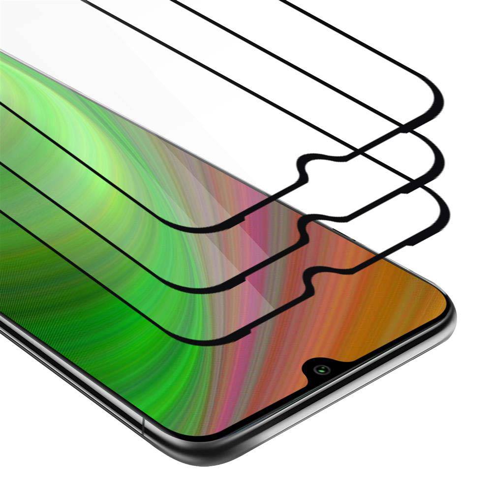 Cadorabo 3x Vollbild Panzer Folie für Xiaomi Mi A3 Schutzfolie in Schwarz Tempered Display-Schutzglas