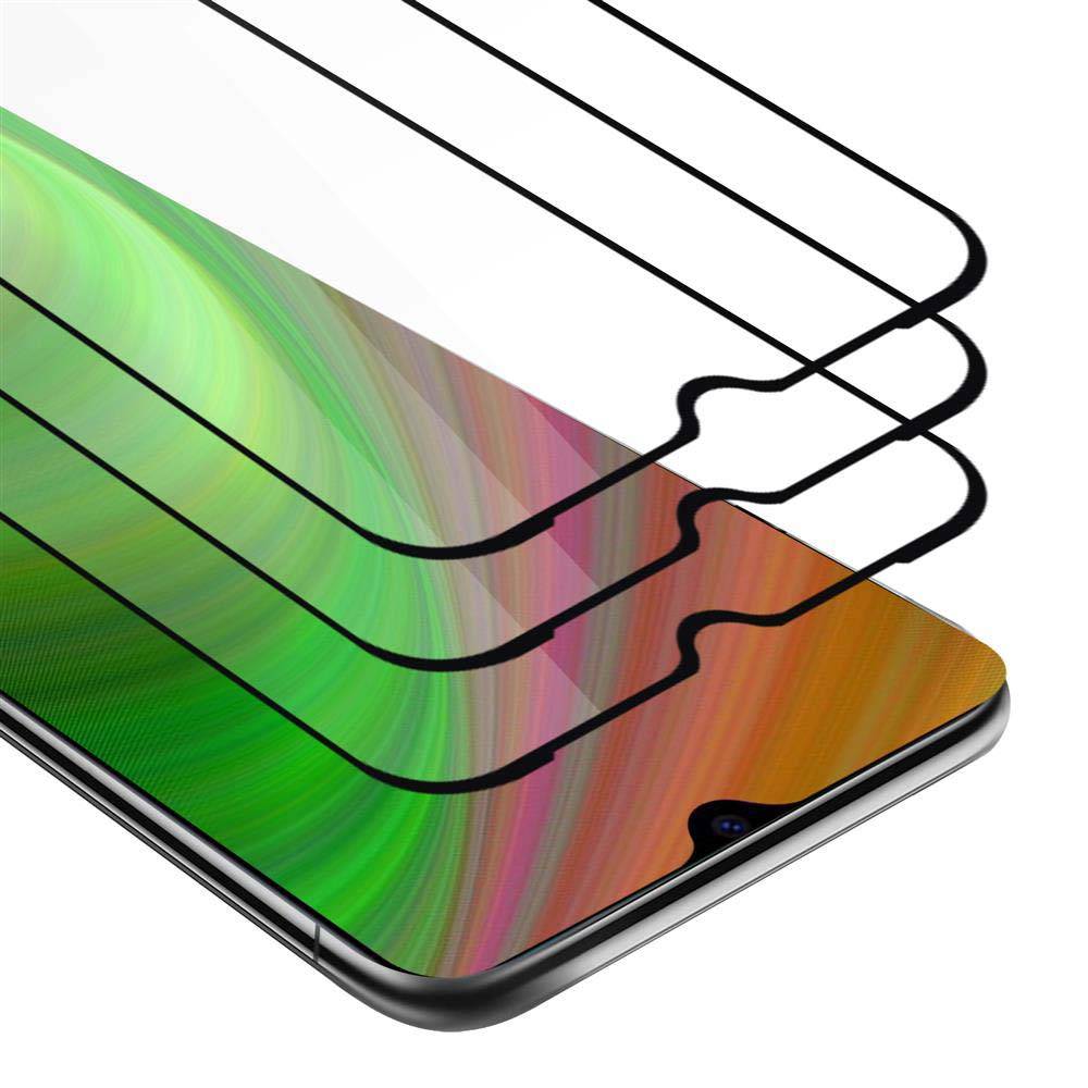 Cadorabo 3x Vollbild Panzer Folie für Xiaomi Mi CC9 Schutzfolie in Schwarz Tempered Display-Schutzglas