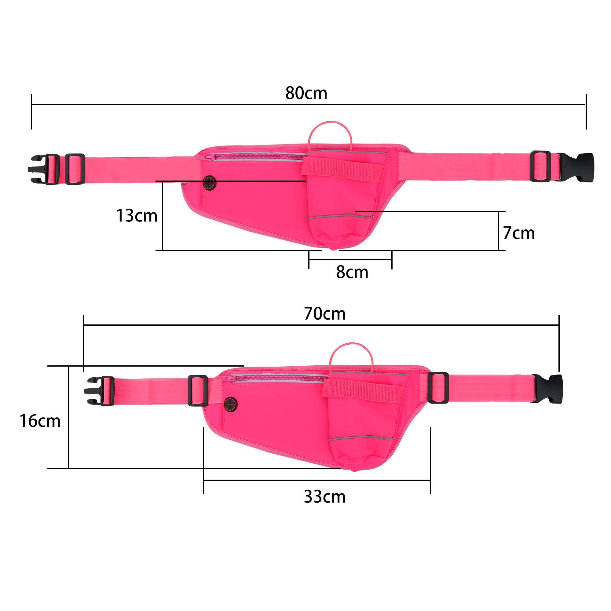 Cadorabo Bauchtasche für Handys in RIZINUS ROT - Längenverstellbare Hüfttasche Gürteltasche Handytasche mit Reißverschluss