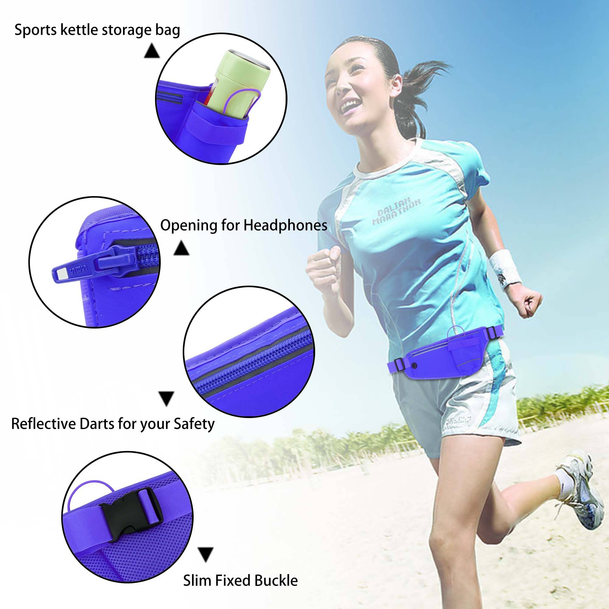 Cadorabo Bauchtasche für Handys in MAHONIE BLAU - Längenverstellbare Hüfttasche Gürteltasche Handytasche mit Reißverschluss