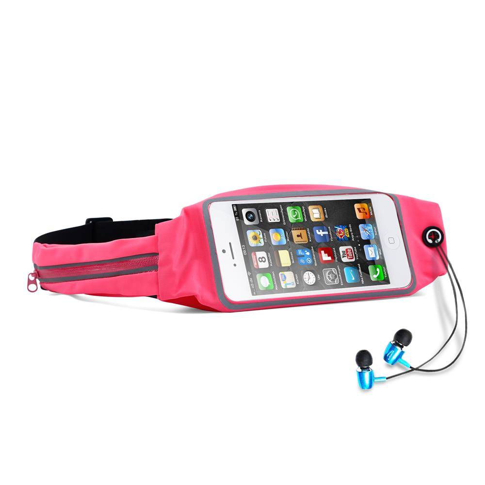 Cadorabo Sport Bauchtasche mit Flaschenfach und Fach für Handys in PITAYA PINK - Längenverstellbare Hüfttasche