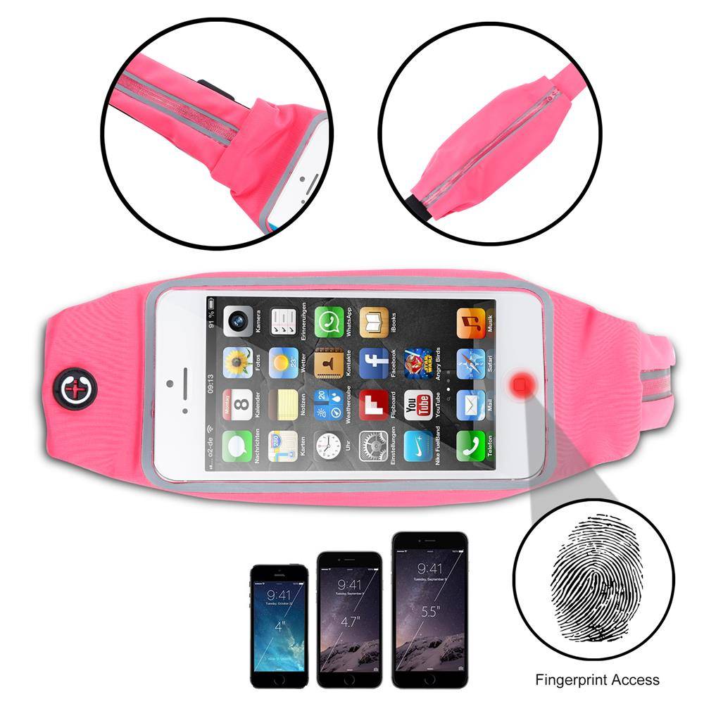 Cadorabo Sport Bauchtasche mit Flaschenfach und Fach für Handys in PITAYA PINK - Längenverstellbare Hüfttasche