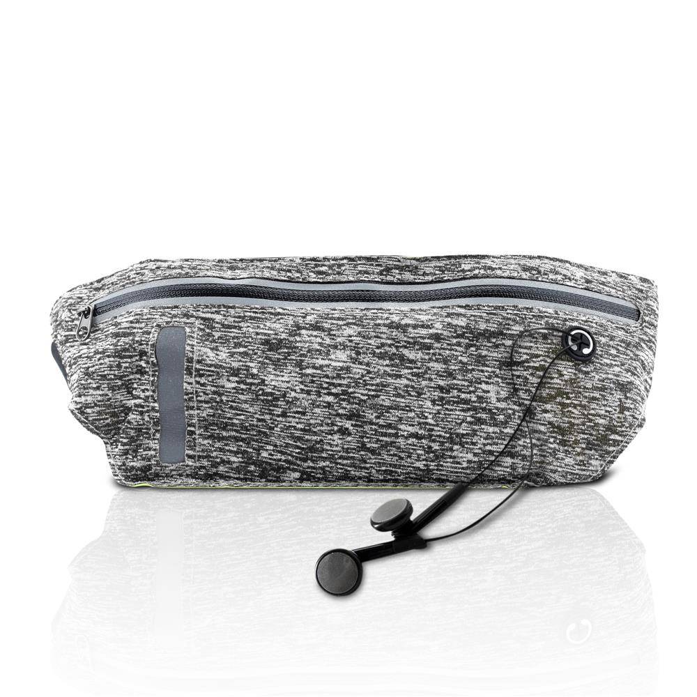 Cadorabo Sport Bauchtasche mit Flaschenfach und Fach für Handys in DISTEL GRAU - Längenverstellbare Hüfttasche