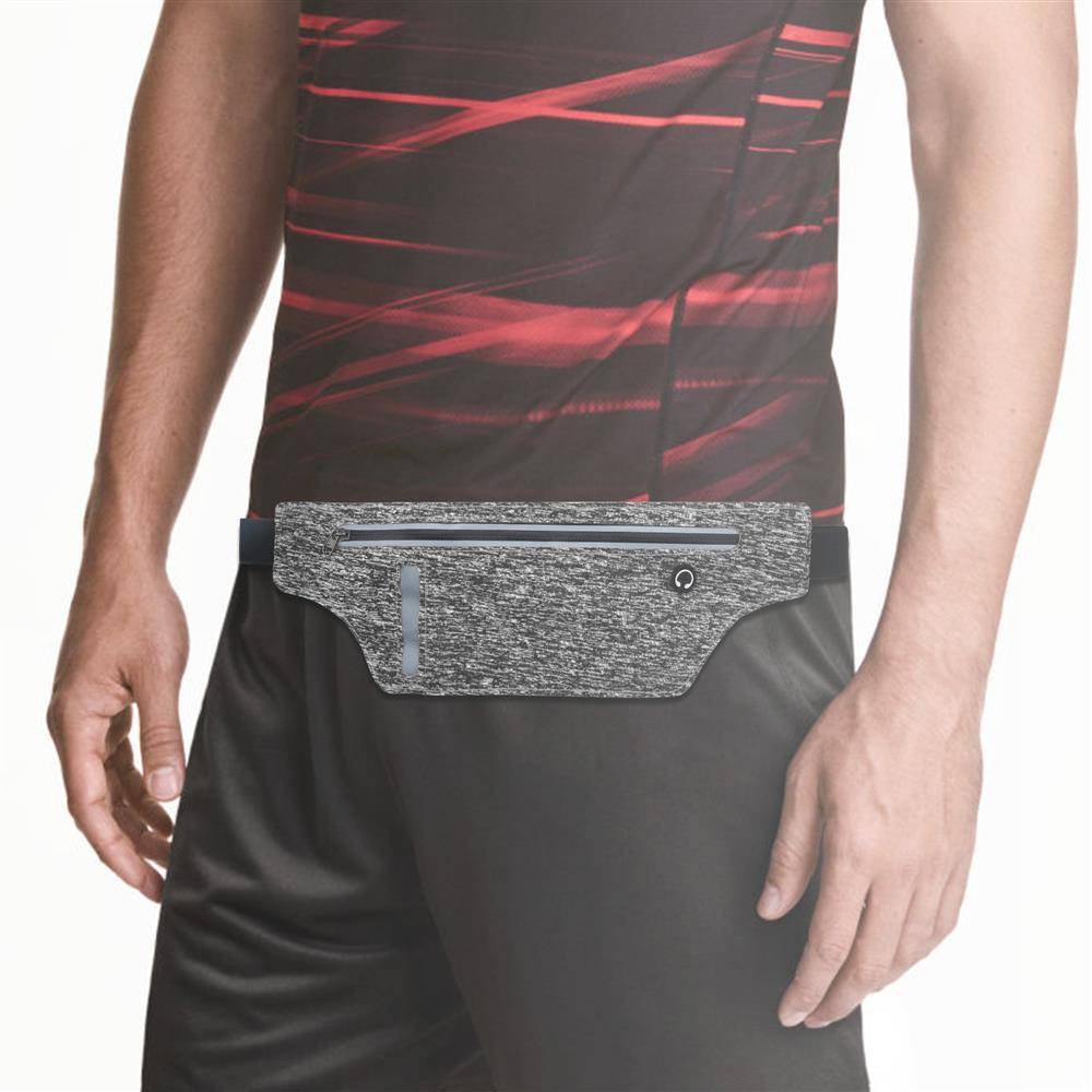 Cadorabo Sport Bauchtasche mit Flaschenfach und Fach für Handys in DISTEL GRAU - Längenverstellbare Hüfttasche