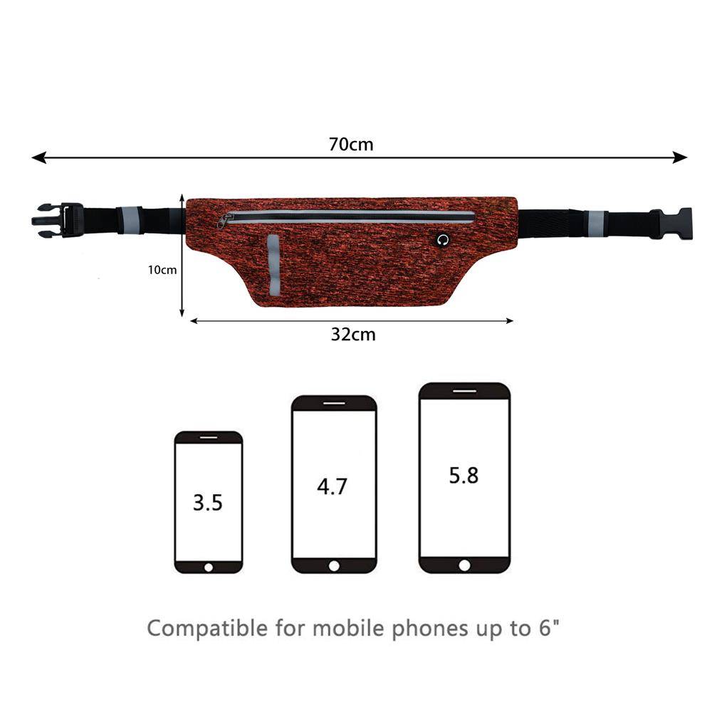 Cadorabo Sport Bauchtasche für Handys von 4.7 - 6.0 Zoll in PINK - Längenverstellbare Touch Smartphone Hüfttasche