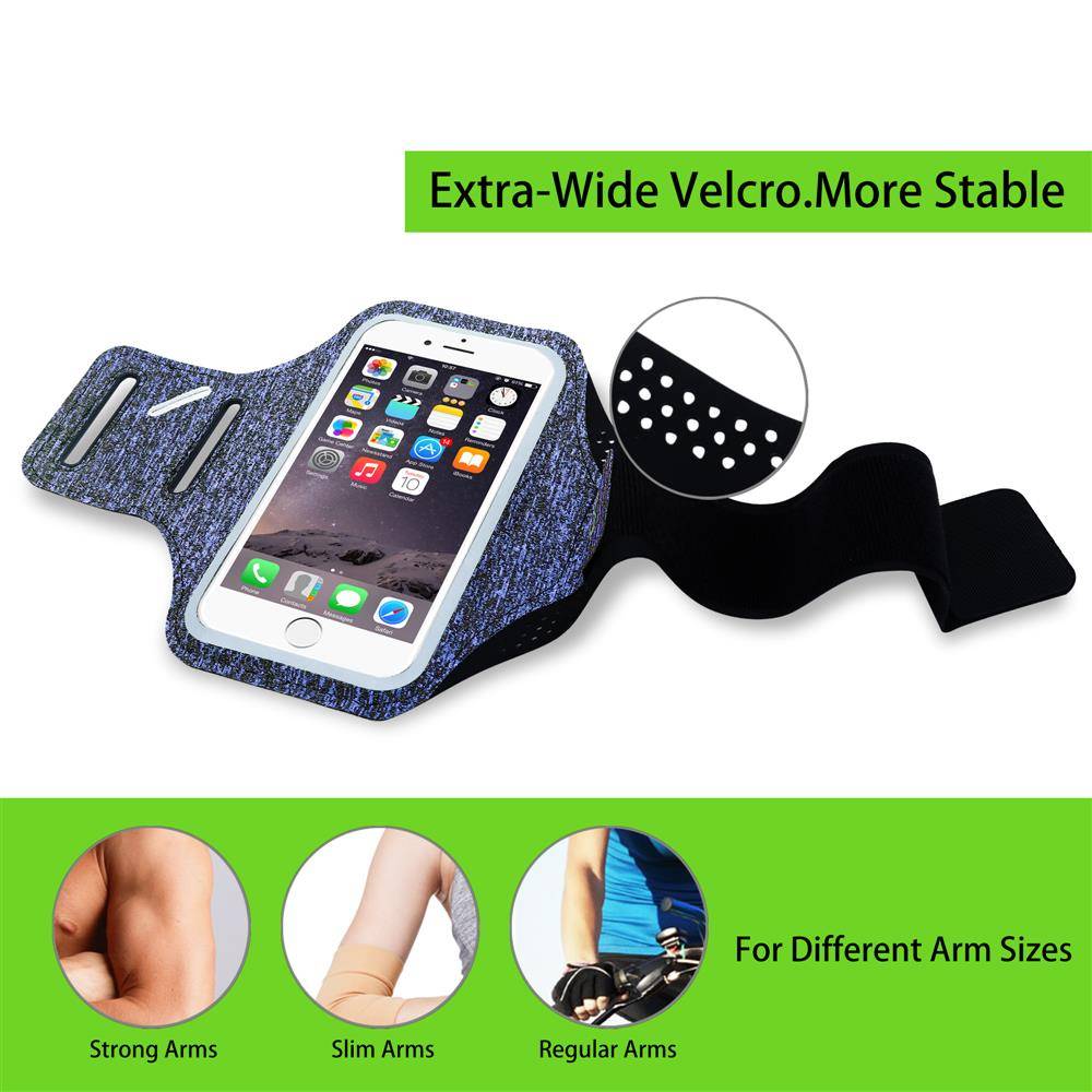 Cadorabo Sport Armtasche für Handys von 4.7 - 6.0 Zoll in BLAU - Sport Armband für Smartphones Handytasche mit Klettverschluss