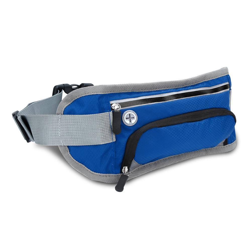 Cadorabo Sport Trinkflaschen Bauchtasche mit Reflektor in KROKUS BLAU - Längenverstellbare Wasserdichte Reflektierende Hüfttasche