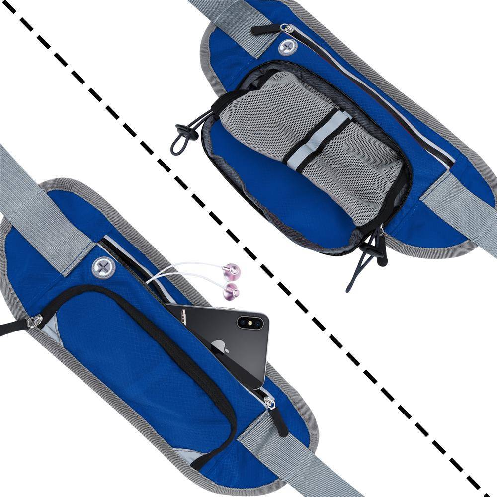 Cadorabo Sport Trinkflaschen Bauchtasche mit Reflektor in KROKUS BLAU - Längenverstellbare Wasserdichte Reflektierende Hüfttasche