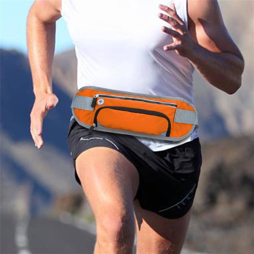 Cadorabo Sport Trinkflaschen Bauchtasche mit Reflektor in HONIG ORANGE - Längenverstellbare Wasserdichte Reflektierende Hüfttasche