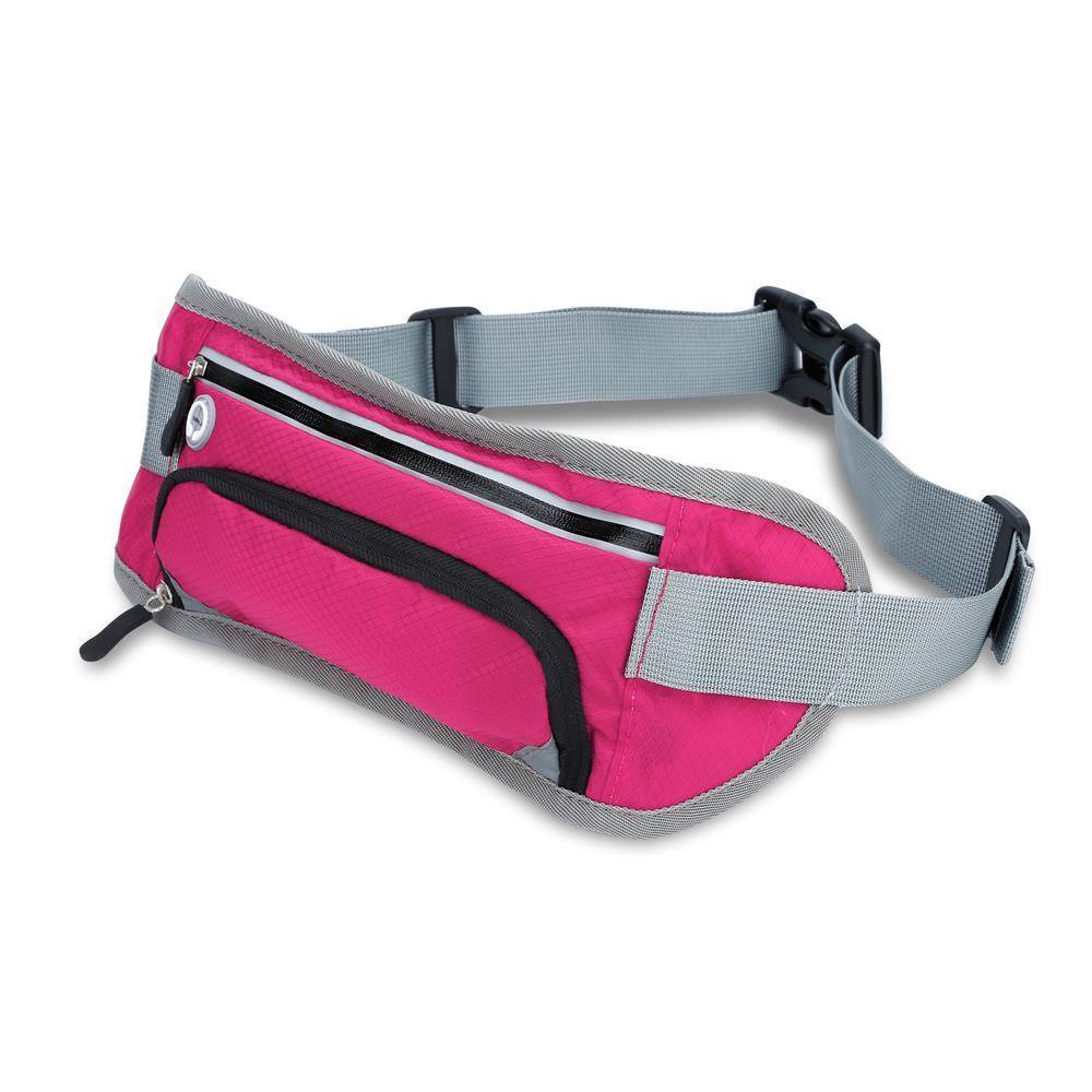 Cadorabo Sport Trinkflaschen Bauchtasche mit Reflektor in OLEANDER PINK - Längenverstellbare Wasserdichte Reflektierende Hüfttasche