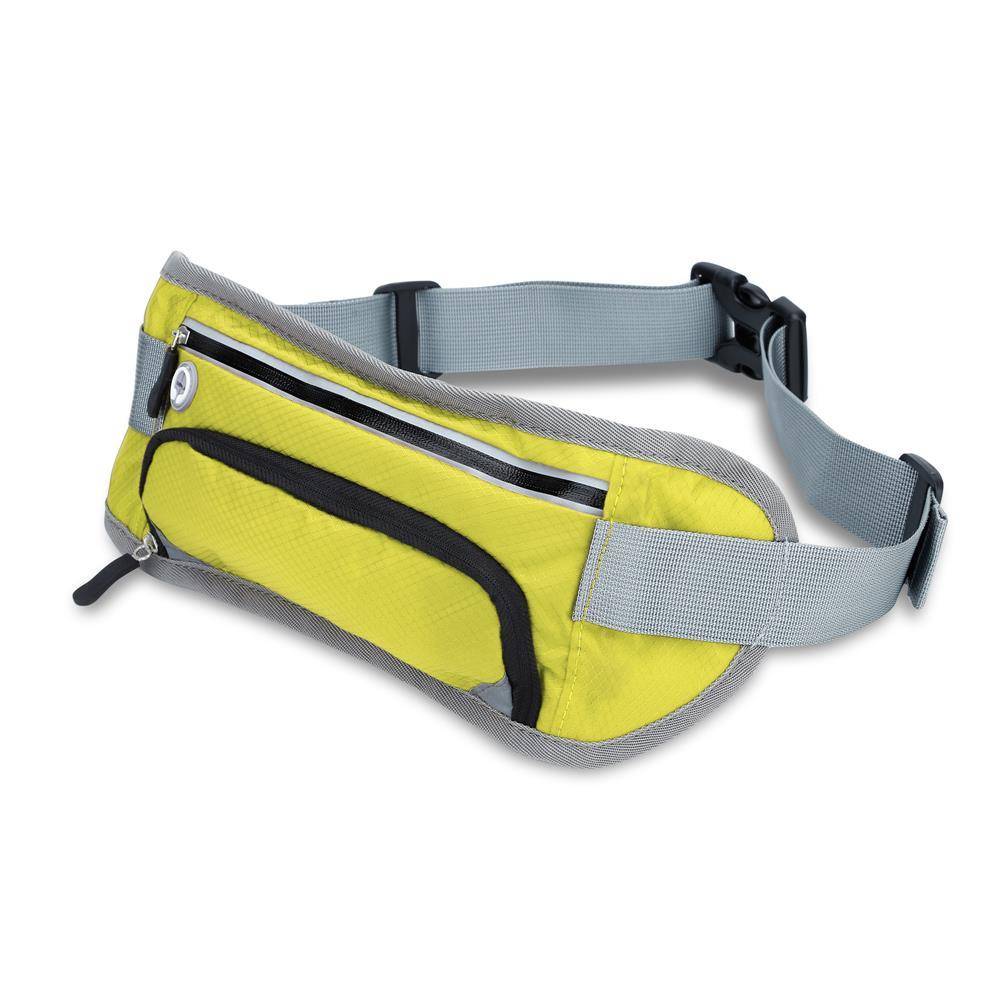 Cadorabo Sport Trinkflaschen Bauchtasche mit Reflektor in AHORN GRÜN - Längenverstellbare Wasserdichte Reflektierende Hüfttasche