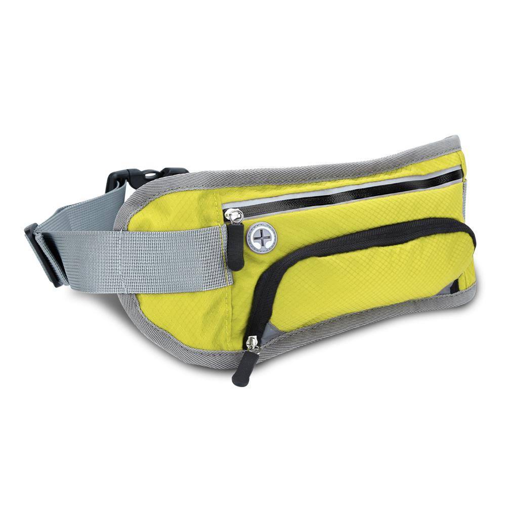 Cadorabo Sport Trinkflaschen Bauchtasche mit Reflektor in AHORN GRÜN - Längenverstellbare Wasserdichte Reflektierende Hüfttasche